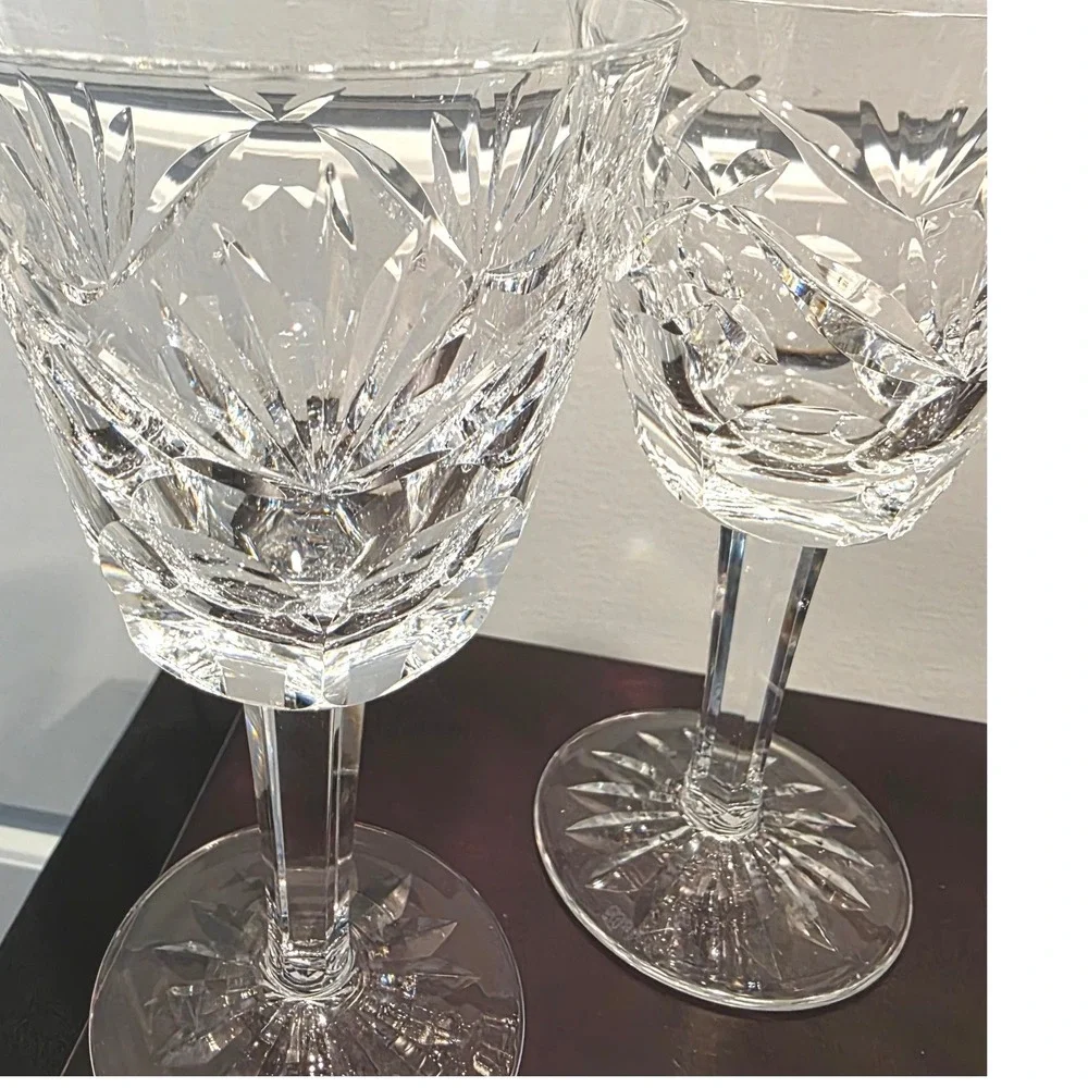 Vintage Waterford Ashling Cut Claret‎ Wine Glasses Set of 4 Luxury Crystal